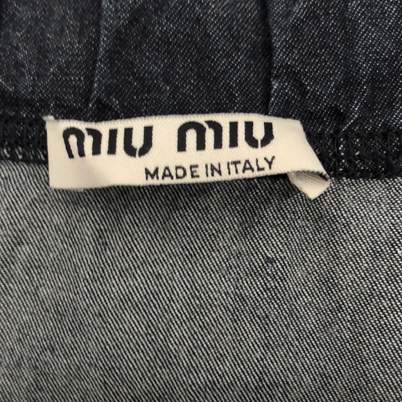 Authentic Miu Miu Denim Colour Cotton Jacket with Bow Collar Detail - Picture 7 of 9